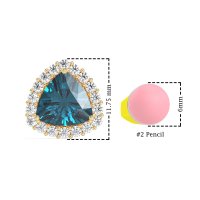 Trillion Halo Stud Earrings