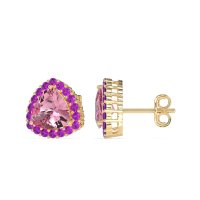 Trillion Halo Stud Earrings