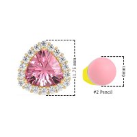 Trillion Halo Stud Earrings