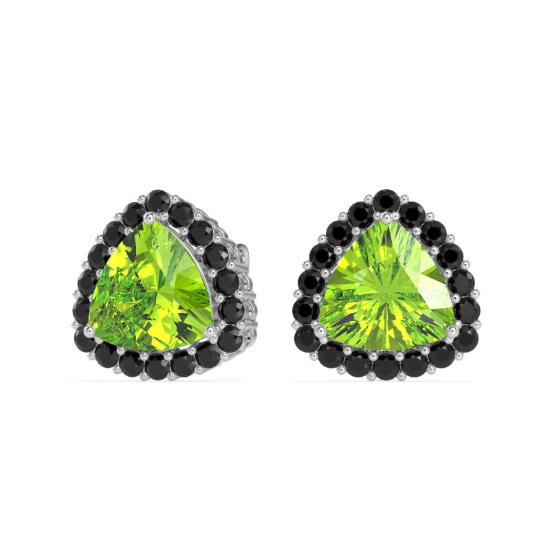 Trillion Halo Stud Earrings