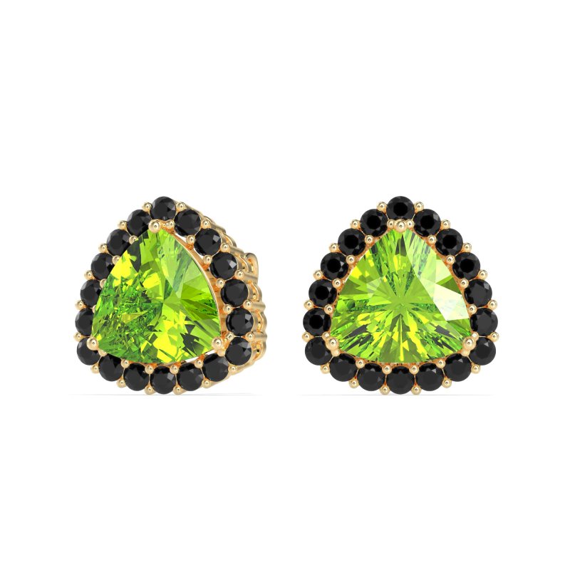 Trillion Halo Stud Earrings