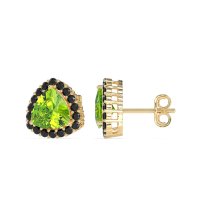 Trillion Halo Stud Earrings