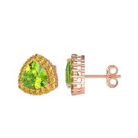 Trillion Halo Stud Earrings