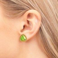 Trillion Halo Stud Earrings