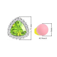 Trillion Halo Stud Earrings