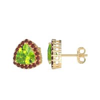 Trillion Halo Stud Earrings