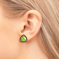 Trillion Halo Stud Earrings