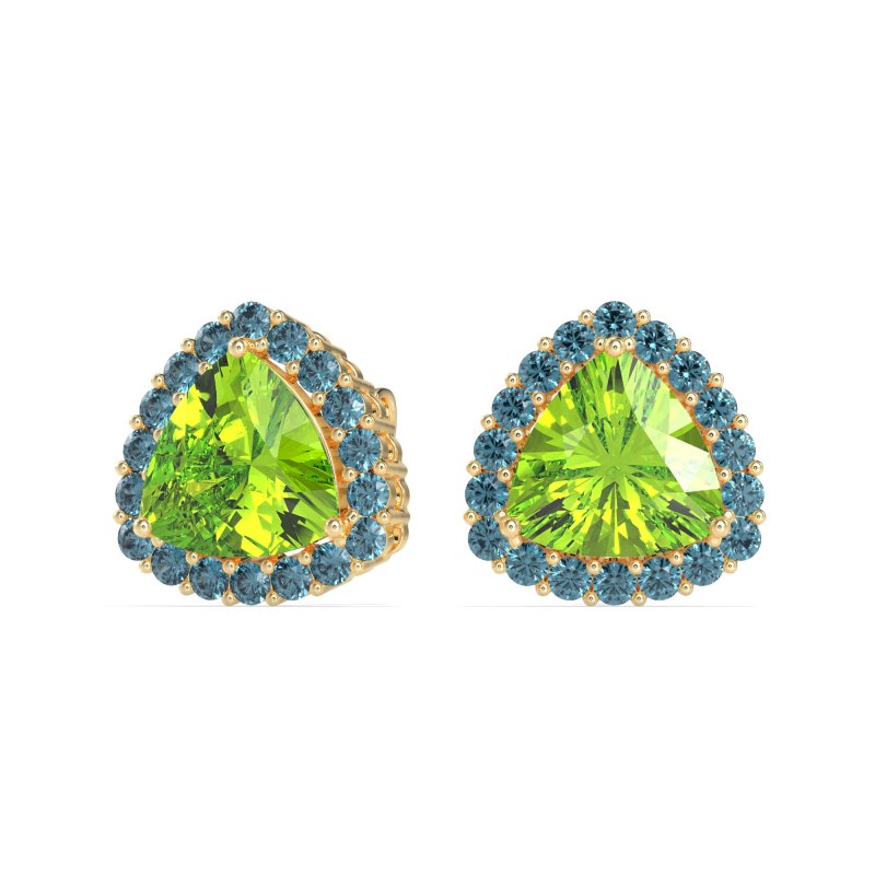 Trillion Halo Stud Earrings