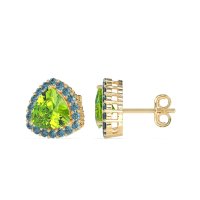 Trillion Halo Stud Earrings