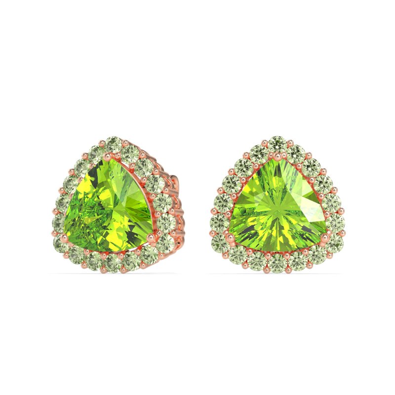 Trillion Halo Stud Earrings