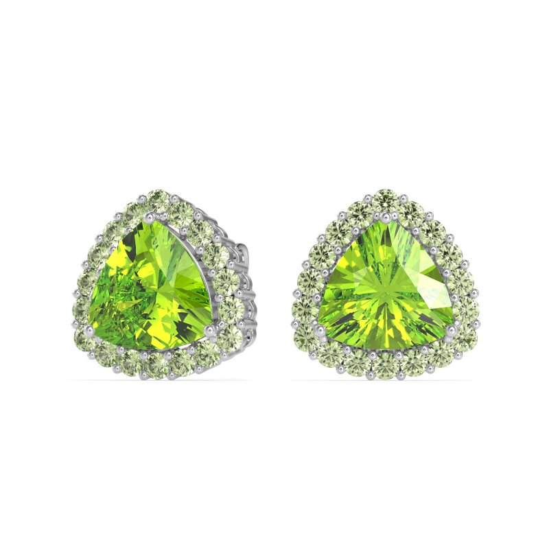 Trillion Halo Stud Earrings