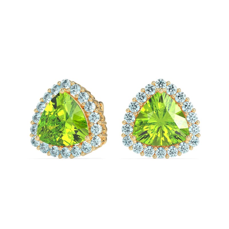 Trillion Halo Stud Earrings