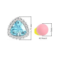 Trillion Halo Stud Earrings