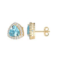 Trillion Halo Stud Earrings