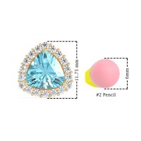 Trillion Halo Stud Earrings