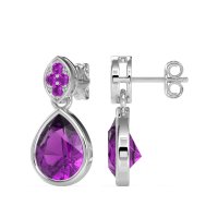 Bezel Pear Drop Earrings