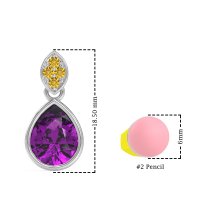 Bezel Pear Drop Earrings