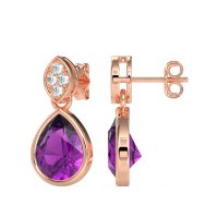 Bezel Pear Drop Earrings