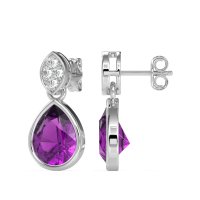 Bezel Pear Drop Earrings