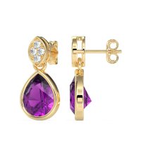 Bezel Pear Drop Earrings