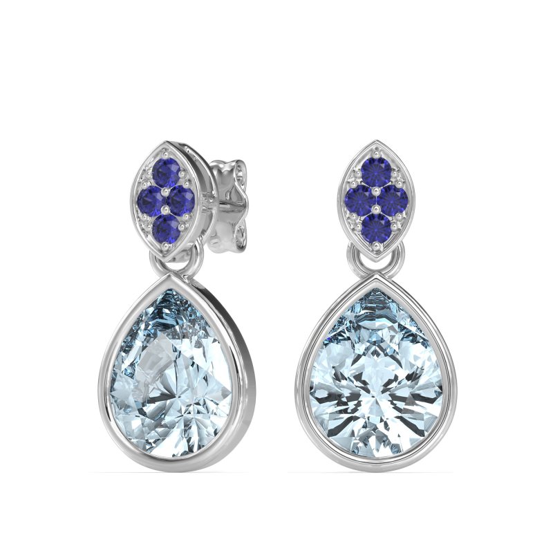 Bezel Pear Drop Earrings