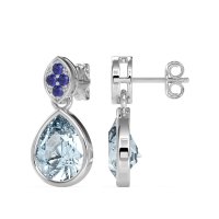 Bezel Pear Drop Earrings