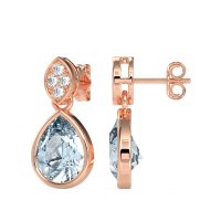 Bezel Pear Drop Earrings
