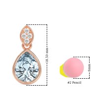 Bezel Pear Drop Earrings