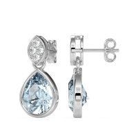 Bezel Pear Drop Earrings