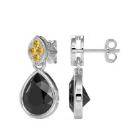 Bezel Pear Drop Earrings