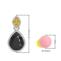 Bezel Pear Drop Earrings