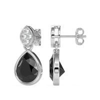 Bezel Pear Drop Earrings