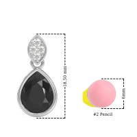 Bezel Pear Drop Earrings