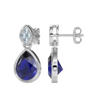 Bezel Pear Drop Earrings