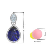 Bezel Pear Drop Earrings