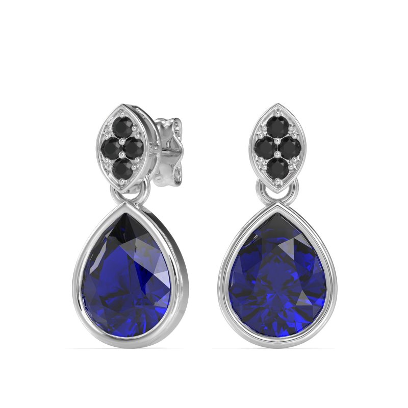 Bezel Pear Drop Earrings