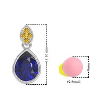 Bezel Pear Drop Earrings