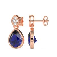 Bezel Pear Drop Earrings
