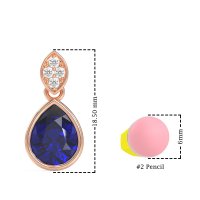 Bezel Pear Drop Earrings