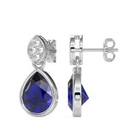 Bezel Pear Drop Earrings