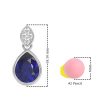 Bezel Pear Drop Earrings