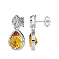 Bezel Pear Drop Earrings