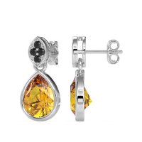 Bezel Pear Drop Earrings