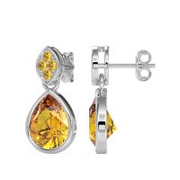 Bezel Pear Drop Earrings