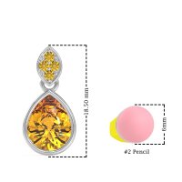 Bezel Pear Drop Earrings