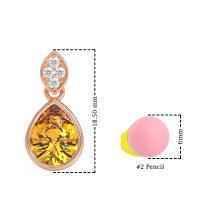 Bezel Pear Drop Earrings