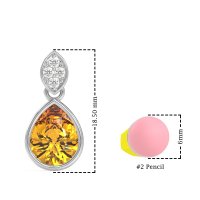 Bezel Pear Drop Earrings