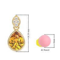 Bezel Pear Drop Earrings