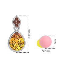 Bezel Pear Drop Earrings