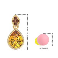 Bezel Pear Drop Earrings